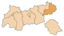 Lage des Bezirkes Kitzbühel innerhalb Tirols