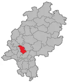 Lage des Amtsgerichtsbezirks Bad Homburg in Hessen