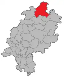 Lage des Amtsgerichtsbezirks Kassel in Hessen