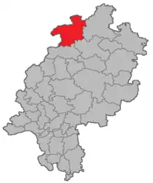 Lage des Amtsgerichtsbezirks Korbach in Hessen