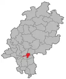 Lage des Amtsgerichtsbezirks Offenbach in Hessen