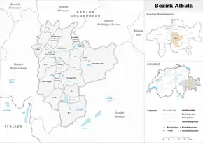 Karte von Bezirk Albula