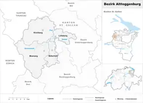 Karte von Bezirk Alttoggenburg