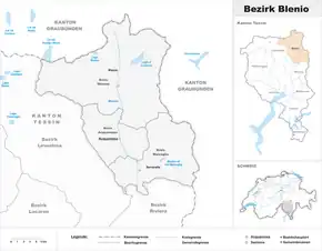 Karte von Bezirk Blenio