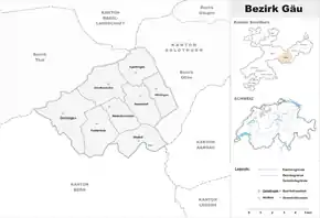 Karte von Bezirk Gäu