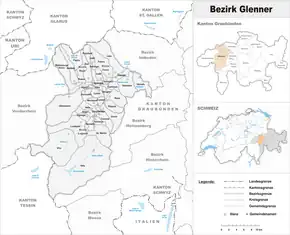 Karte von Bezirk Glenner