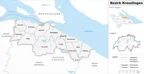 Karte von Bezirk Kreuzlingen