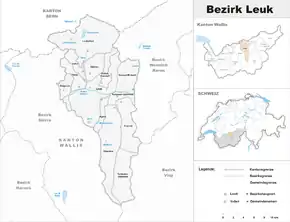 Karte von Bezirk Leukfrz. District de Loèche