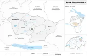 Karte von Bezirk Obertoggenburg
