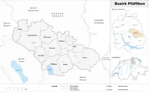 Karte von Bezirk Pfäffikon