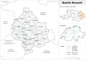Karte von Bezirk Sissach