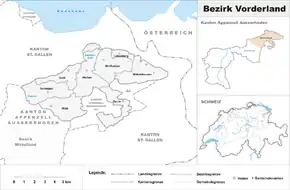 Karte von Bezirk Vorderland