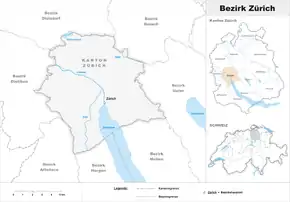 Karte von Bezirk Zürich