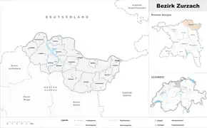 Karte von Bezirk Zurzach
