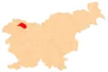 Karte von Slowenien, Position von Bled hervorgehoben