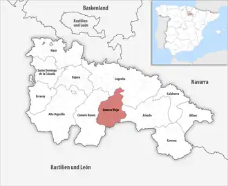 Die Lage der Comarca Camero Viejo in der autonomen Gemeinschaft La Rioja