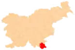 Karte von Slowenien, Position von Črnomelj hervorgehoben