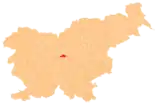 Karte von Slowenien, Position von Občina Dol pri Ljubljani hervorgehoben