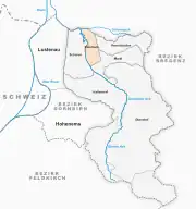 Österreichkarte, Position von Rohrbach hervorgehoben
