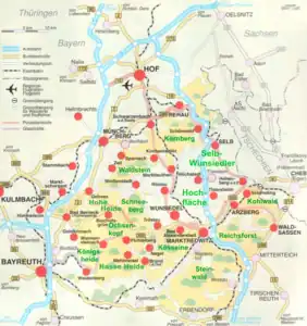 Lage der Königsheide im Fichtelgebirge