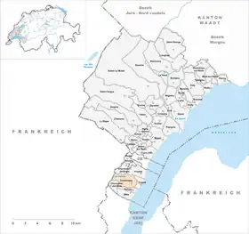 Karte von Commugny