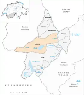 Karte von Evionnaz