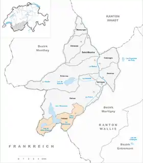Karte von Finhaut