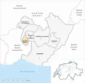 Karte von Jouxtens-Mézery