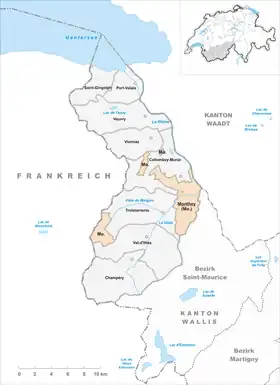 Karte von Monthey