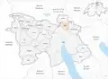 Die Gemeinde innerhalb des Bezirks Zürich vor der Eingemeindung 1934