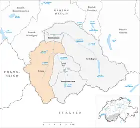 Karte von Orsières