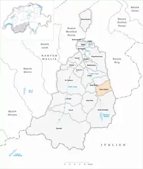 Karte von Saas-Grund