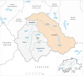 Karte von Val de Bagnes