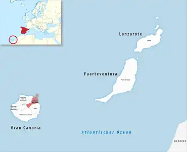 Die Lage des Gerichtsbezirk Las Palmas de Gran Canaria in der Provinz Las Palmas