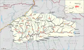 Übersichtskarte der Kitzbüheler Alpen