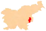 Karte von Slowenien, Position von Krško hervorgehoben
