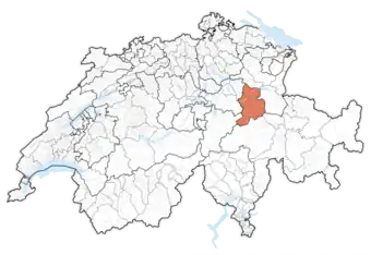 Lage des Kantons in der Schweiz