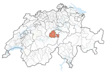 Lage des Kantons in der Schweiz
