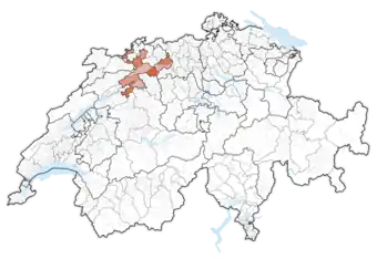 Lage des Kantons in der Schweiz
