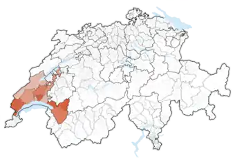 Lage des Kantons in der Schweiz