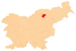 Karte von Slowenien, Position von Mislinja hervorgehoben