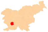 Karte von Slowenien, Position von Občina Postojna hervorgehoben