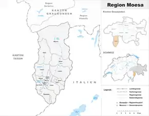 Karte von Region Moesa