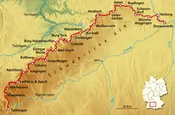 Karte des Wanderweges
