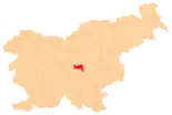 Karte von Slowenien, Position von Občina Šmartno pri Litiji hervorgehoben