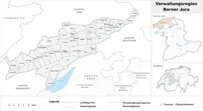 Karte von Verwaltungsregion Berner Jura