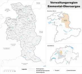Karte von Verwaltungsregion Emmental-Oberaargau