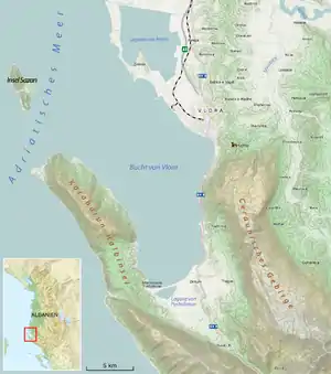Karte von Bucht von Vlora