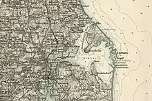 Karte von 1893, Die Lotseninsel ist noch eine Insel