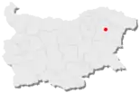 Karte von Bulgarien, Position von Kaspitschan hervorgehoben